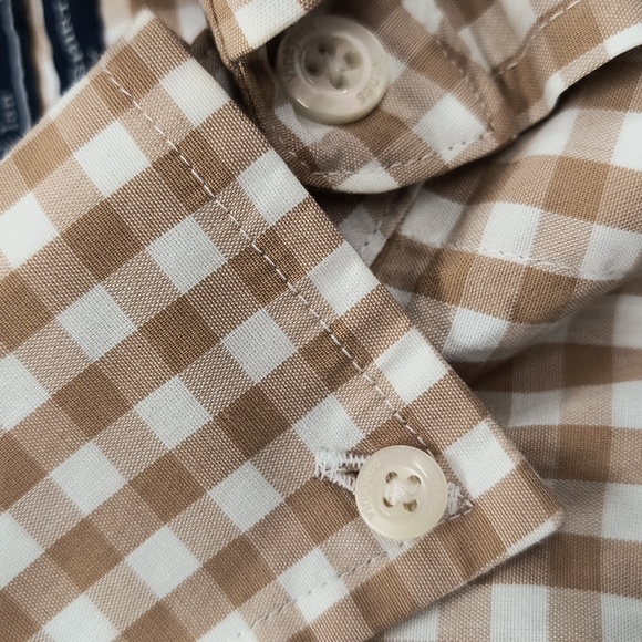 Vineyard Vines Brown & White Check Tucker Shirt Classic Fit Size M EUC - Picture 4 of 8